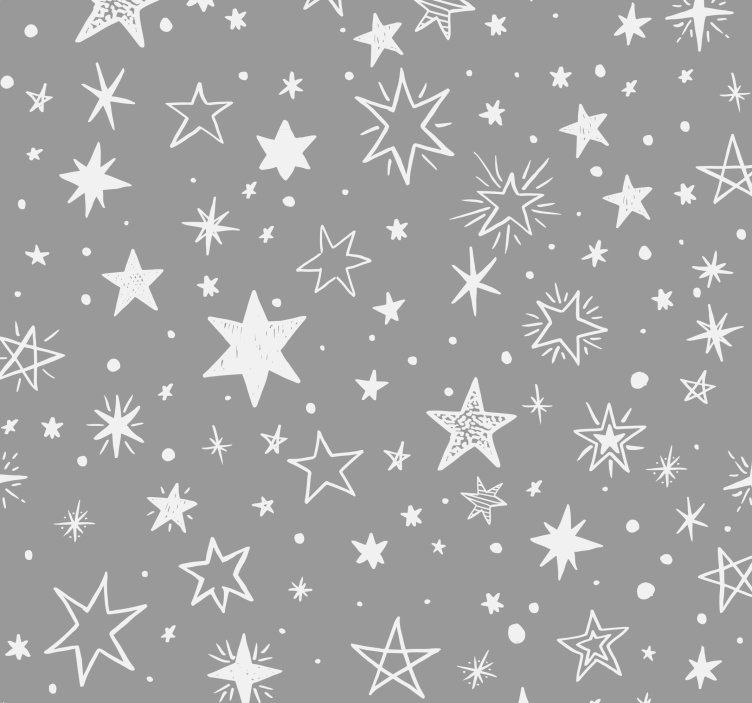 Grey drawn stars Star Wallpaper - TenStickers
