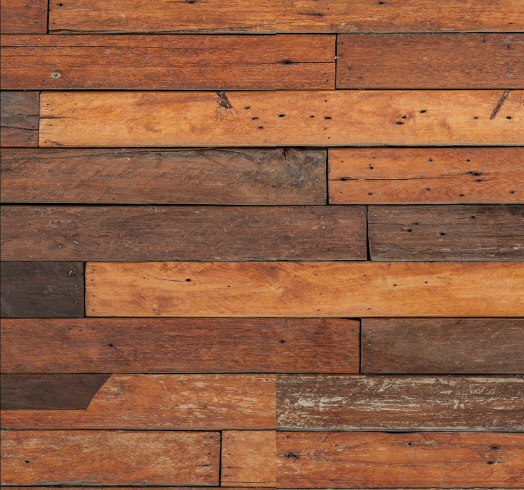 brown wooden slats wallpaper - TenStickers