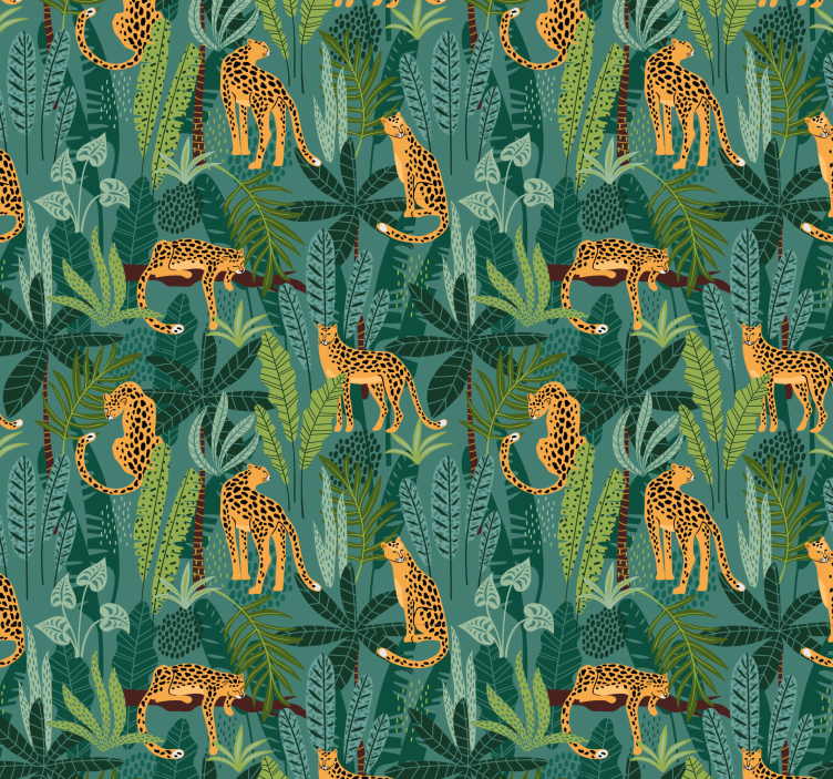 Leopard in the Jungle bedroom wallpaper - TenStickers