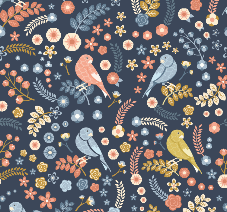 Floral Avian Design nature wallpaper - TenStickers