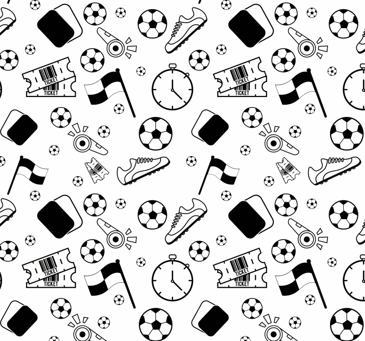 Football lineart pattern teenage wallpaper for bedroom - TenStickers