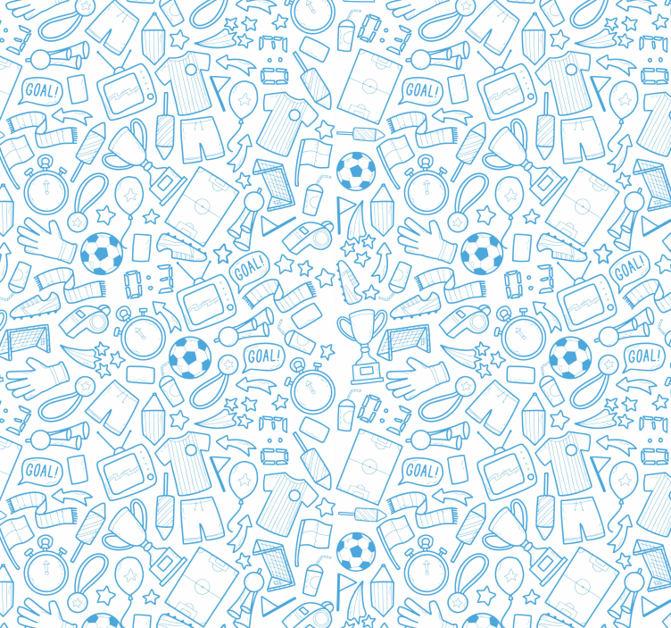 Football, soccer doodle illustration wallpaper - TenStickers