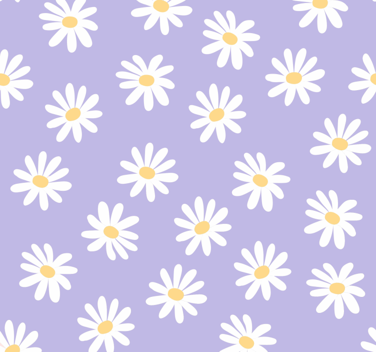 Daisy Pattern flowers wallpaper - TenStickers