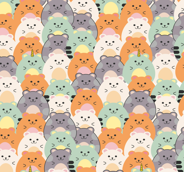 Multicolor patterned hamsters theme cat wallpaper - TenStickers