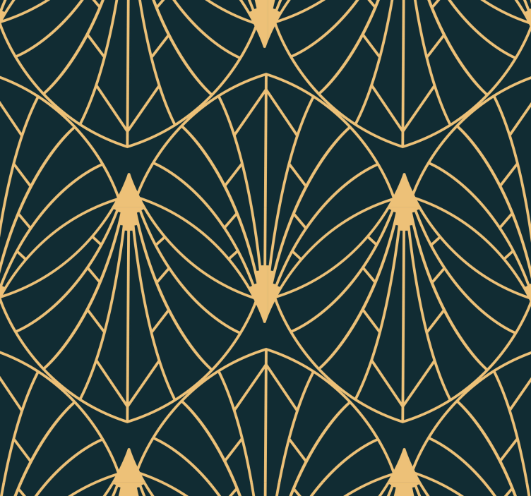 Geometric gold shapes contemporary wallpaper - TenStickers