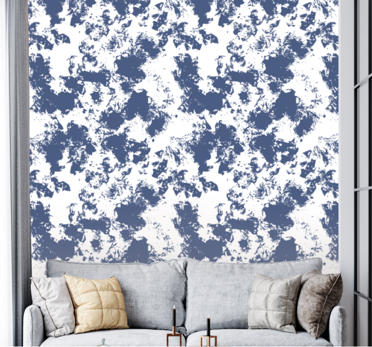 Abstract Blue Pattern textured wallpaper - TenStickers