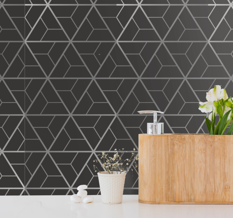 Angular Cubism geometric wallpaper - TenStickers