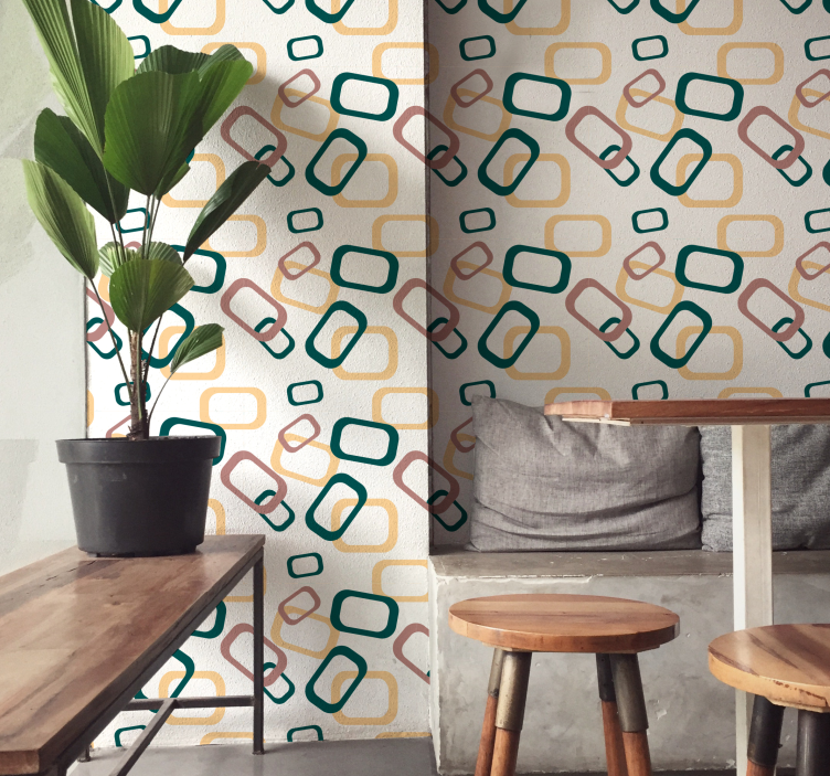 Abstract Irregular Forms Abstract Wallpaper - TenStickers