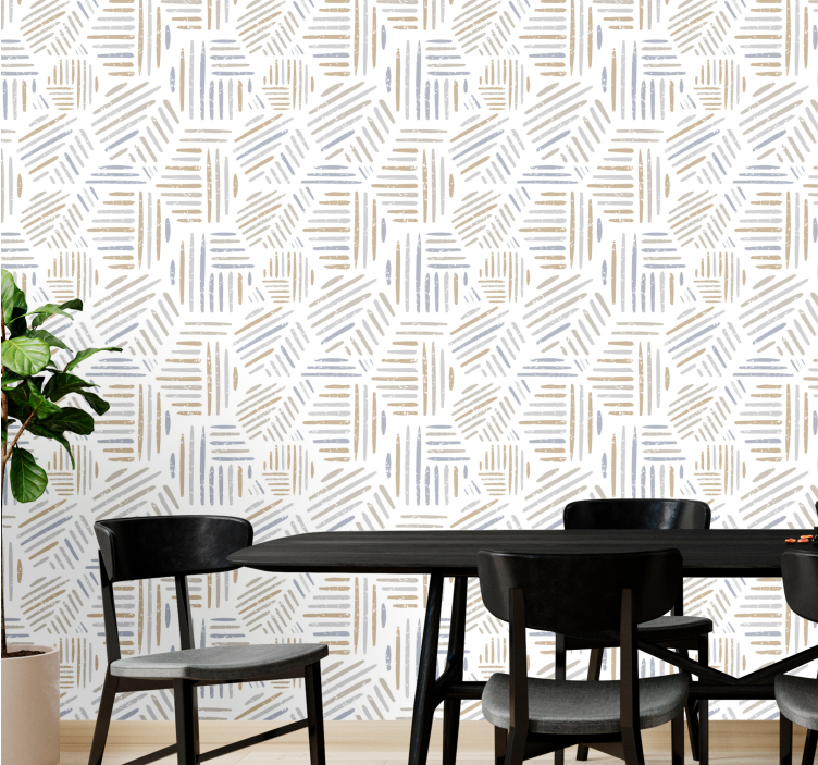 Abstract Linear Pattern geometric wallpaper - TenStickers