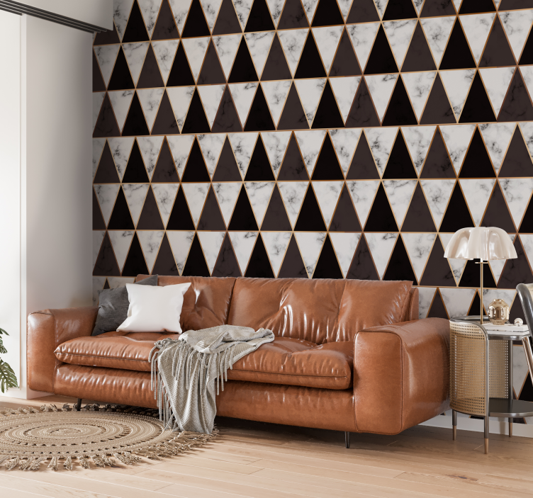 Triangular Geometric Marble geometric wallpaper - TenStickers