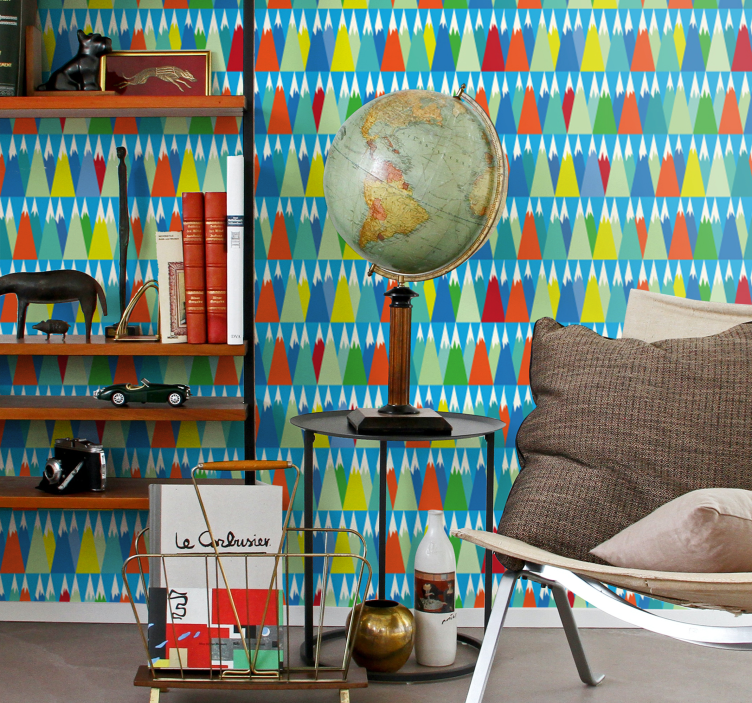 Abstract Mountain Range geometric wallpaper - TenStickers