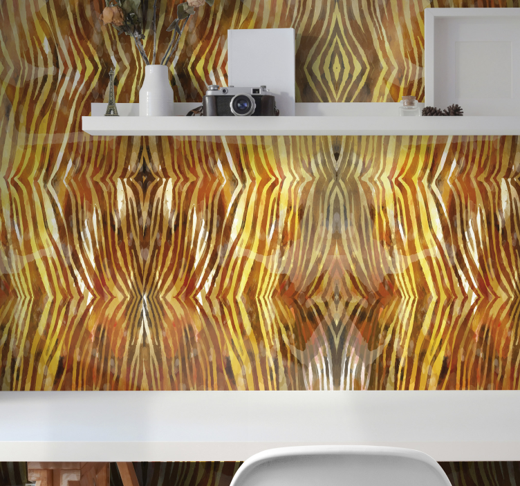 Abstract Organic Lines wallpaper zebras - TenStickers