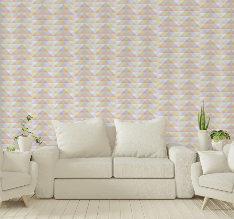 Abstract colorful motif triangles wallpaper - TenStickers