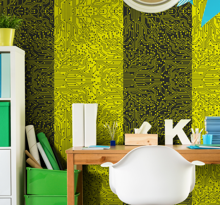 Abstract wallpaper metro lines - TenStickers