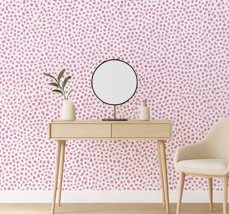 Abstract wallpaper pink terrazzo speckle - TenStickers