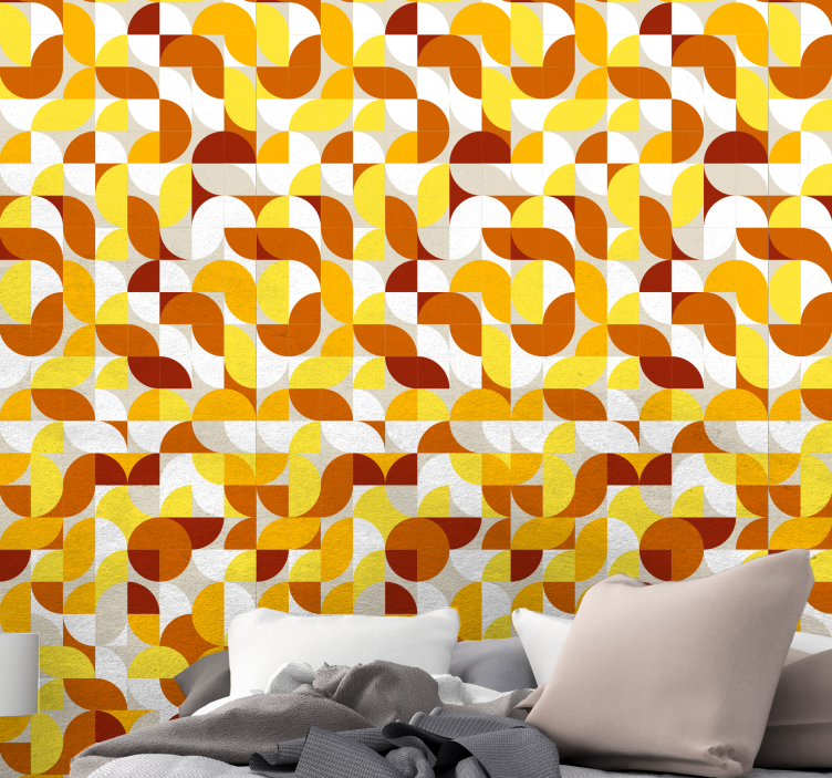 Abstract warm pattern geometric wallpaper - TenStickers