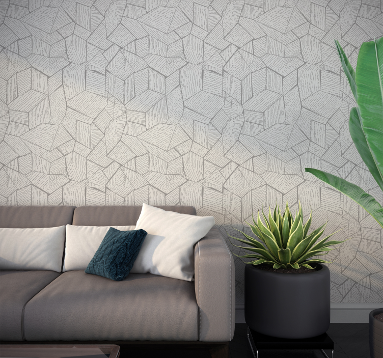 African fabric effect grey wallpaper - TenStickers