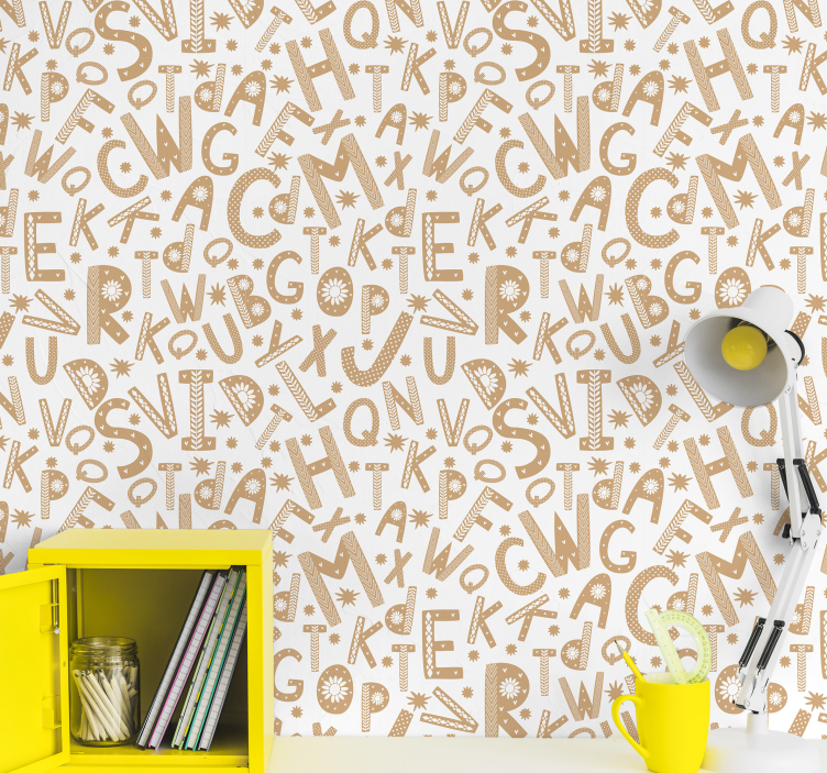 Alphabet Pattern lettering wallpaper - TenStickers