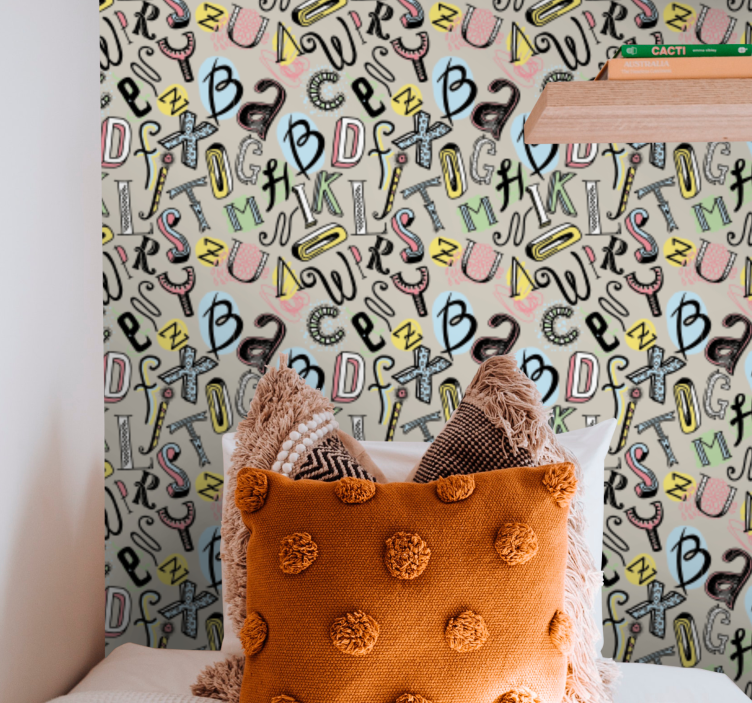 Alphabetic Fun lettering wallpaper - TenStickers