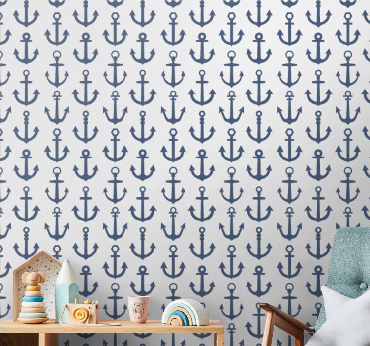 Anchor Pattern Design custom wallpaper - TenStickers
