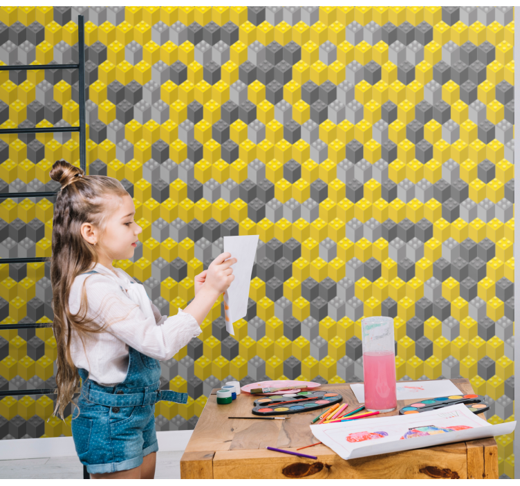 Geometric Honeycomb Structure geometric wallpaper - TenStickers