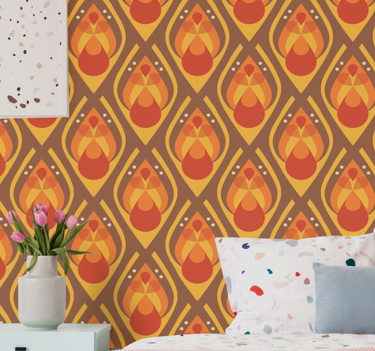 Angular Teardrop geometric wallpaper - TenStickers