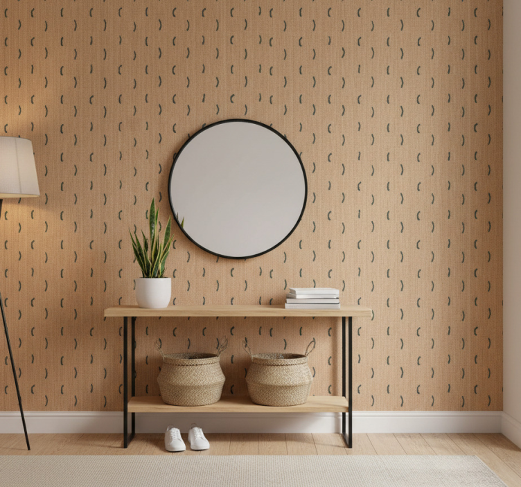 Animals wallpaper in jute beige imitation - TenStickers