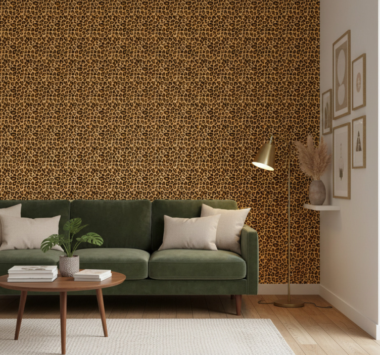 Animals wallpaper leopard print area accent - TenStickers