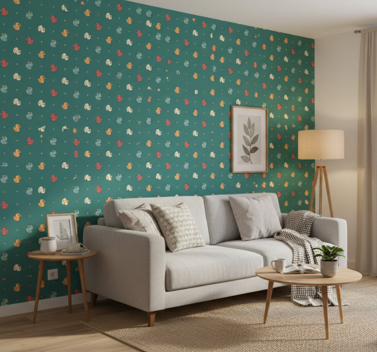 Animals wallpaper multicolor rubber duckies - TenStickers