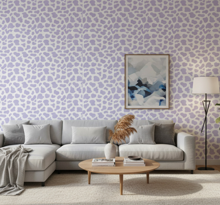 Animals wallpaper purple cow print - TenStickers