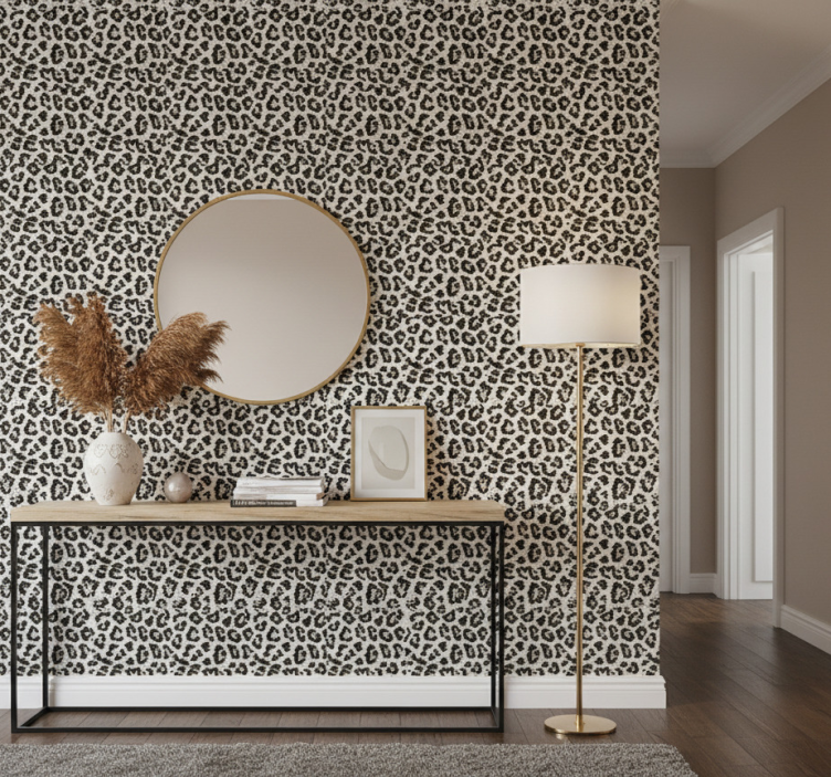 Animals wallpaper white leopard print - TenStickers