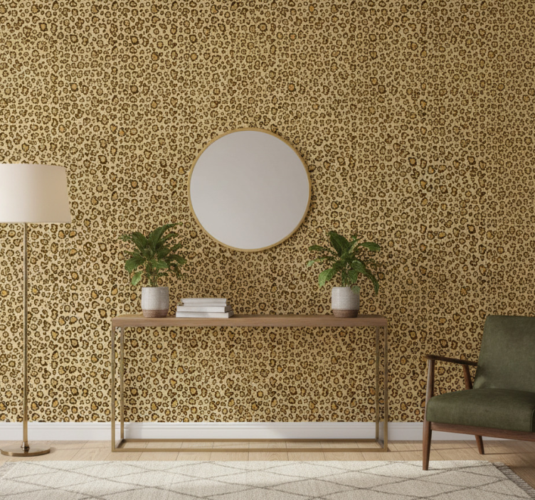 Animals wallpaper yellow leopard pattern - TenStickers