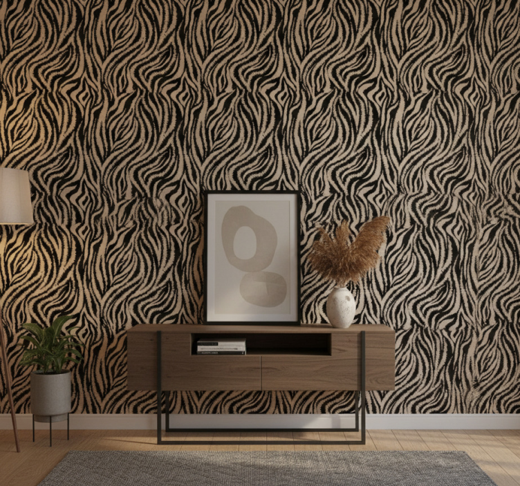 Animals wallpaper zebra striped design - TenStickers