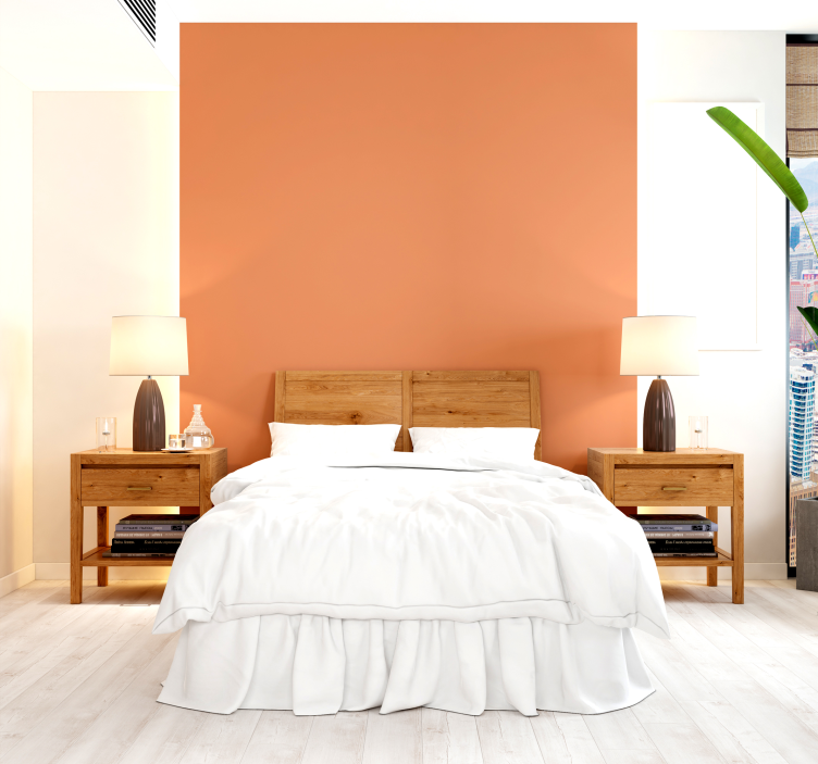 Apricot crush design bedroom wallpaper - TenStickers