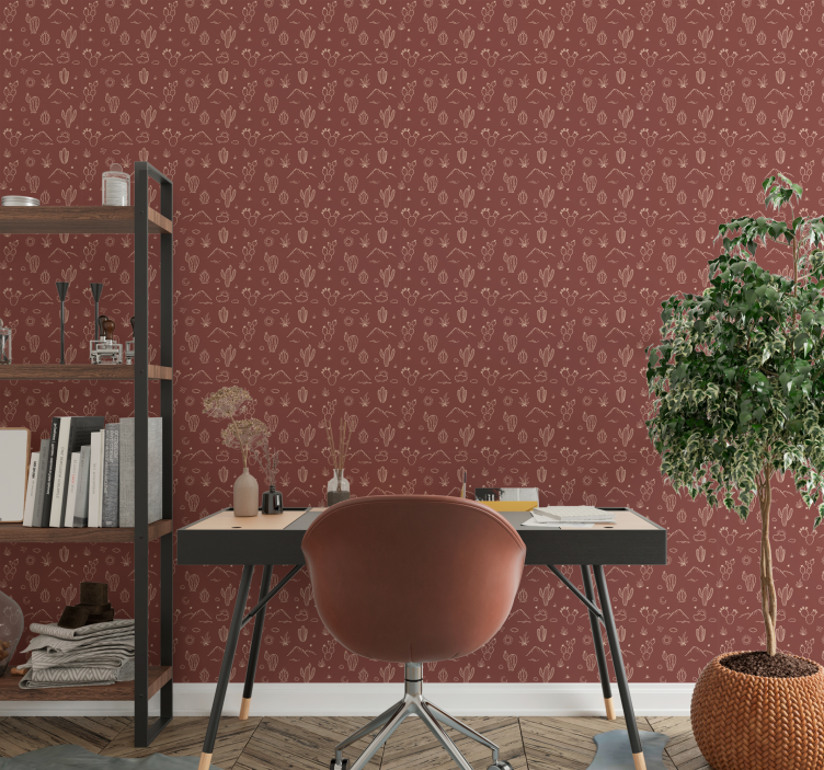 Arizona landscape Terracotta colour wallpaper - TenStickers