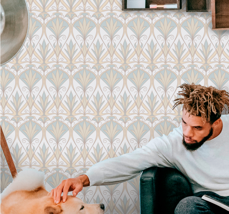 Art Deco Revival tile effect wallpaper - TenStickers