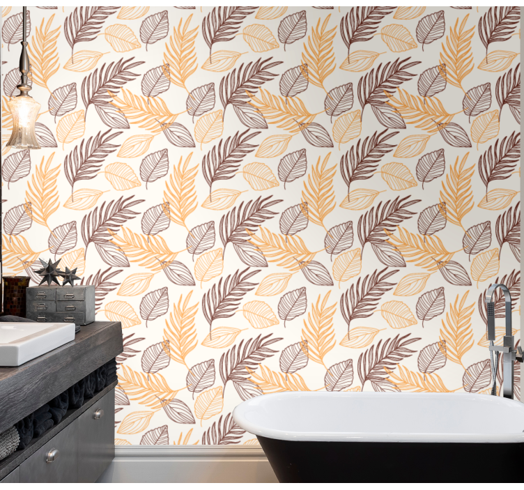 Autumn Foliage Pattern leaves wallpaper - TenStickers