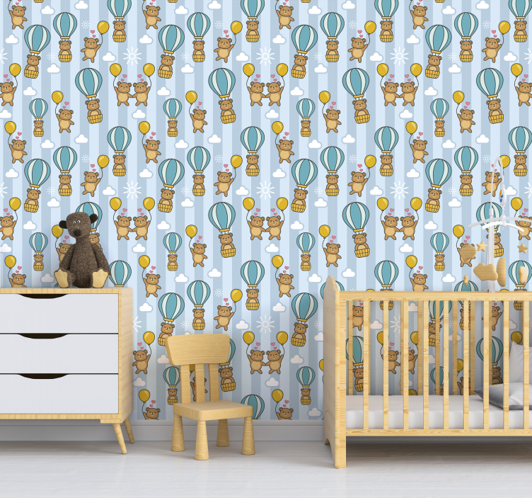 Balloon Teddies nursery wallpaper - TenStickers