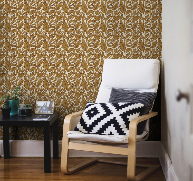 Baroque wallpaper classic leaf design - TenStickers