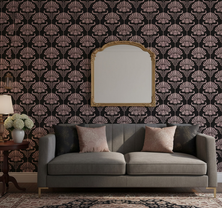 Baroque wallpaper with art nouveau designs - TenStickers