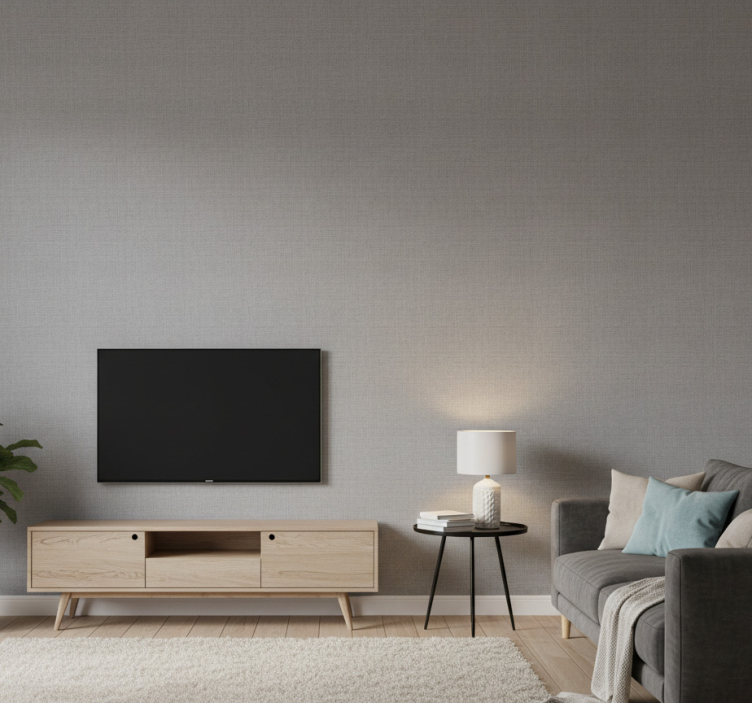 Bathroom wallpaper in grey linen effect - TenStickers