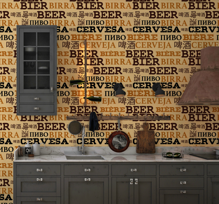 Beer Typography lettering wallpaper - TenStickers