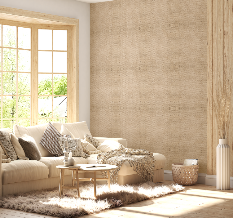 Beige fabric Living room wall decor - TenStickers
