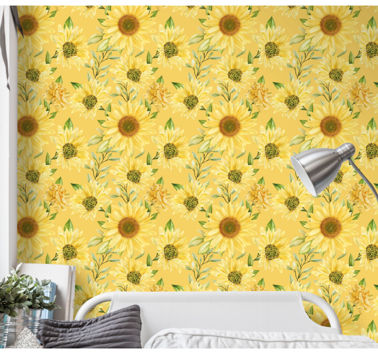 Big sunflowers petals Flowery Wallpaper - TenStickers