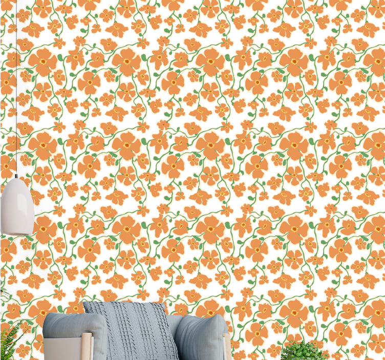 Blossoming Floral Design flowers wallpaper - TenStickers