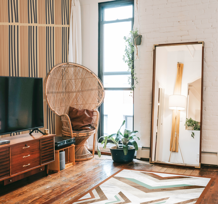 Boho Striped Pattern Abstract Wallpaper - TenStickers