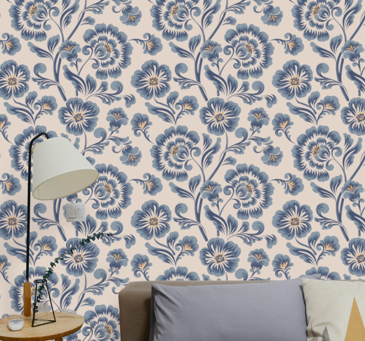 Botanical Damask Sophistication floral wallpaper - TenStickers