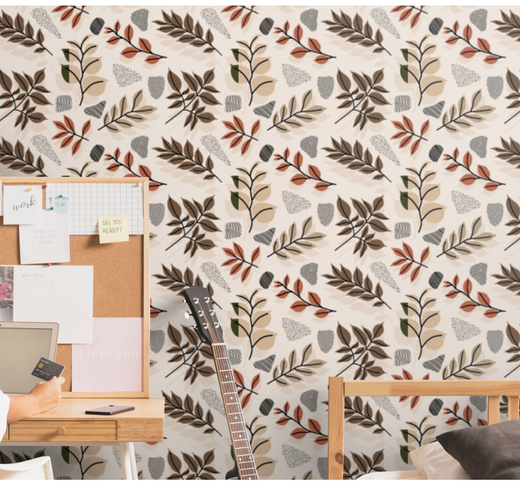 Botanical Leaf Motif leaves wallpaper - TenStickers