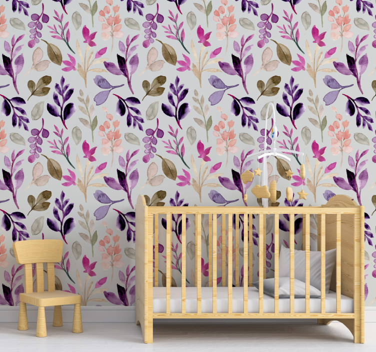 Botanical Nursery floral wallpaper - TenStickers