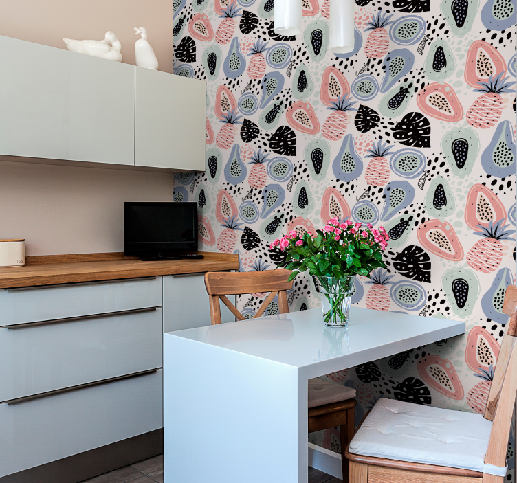 Botanical Pattern kitchen wallpaper - TenStickers